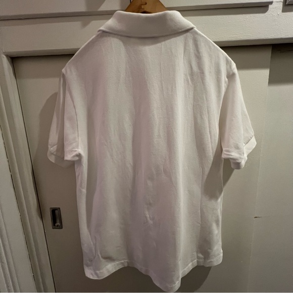 Lacoste x Pique Polo Shirt XL Classic Fit Green Croc Logo 100% Cotton White NWOT - Picture 10 of 12